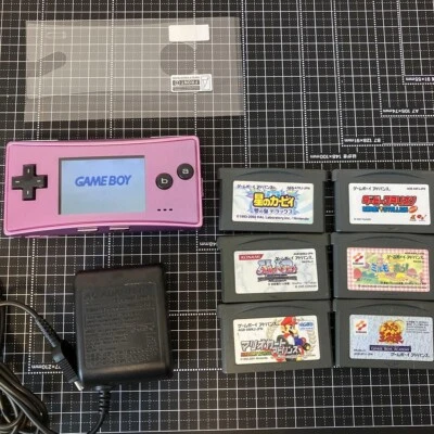 Consola de Juegos Nintendo Gameboy Micro Morada con Juego de 6 Juegos Adaptador JP USADA Foto 1 de 4