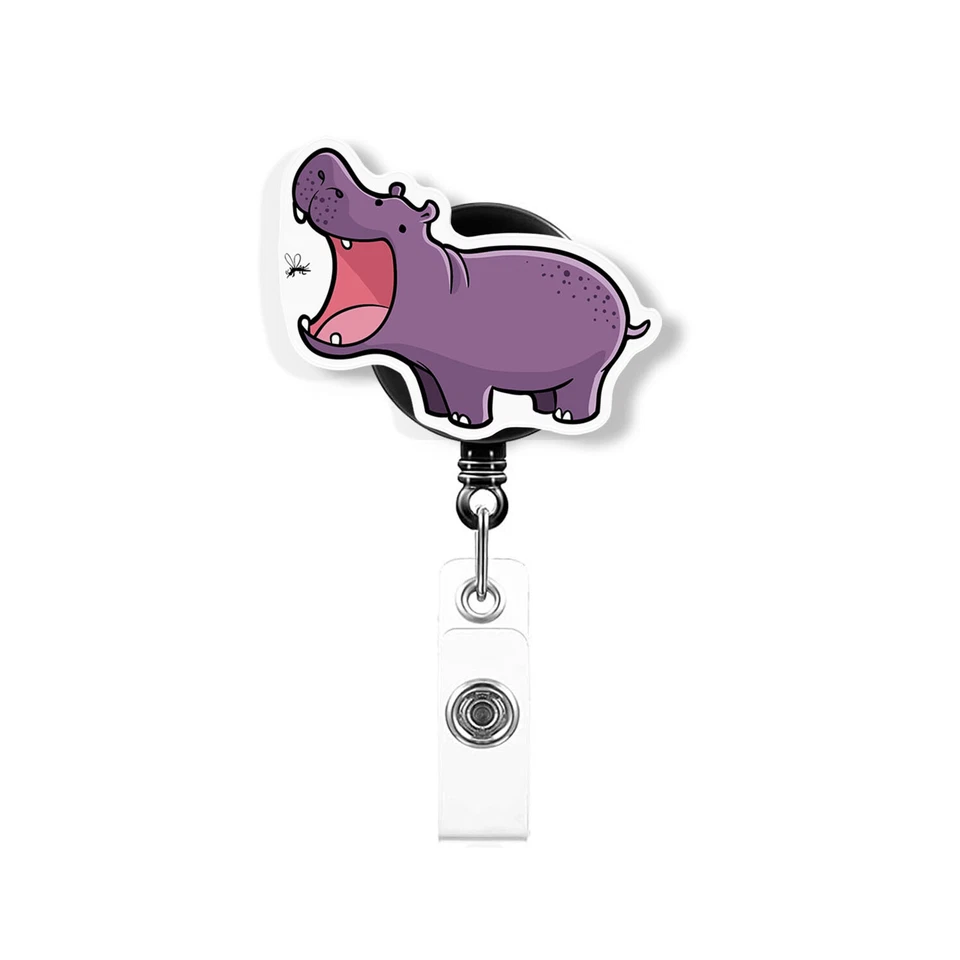 Tarjeta de identificación retráctil animal etiqueta clave insignia carrete soporte cocodrilo clip giratorio Foto 1 de 1