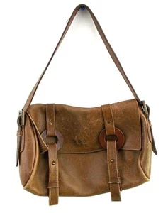 Herbal Heaven Brown Leather Purse Pocketbook 15" Wide x 10" Tall x 8" Hang - Picture 1 of 6