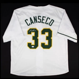 Oakland A's Legend JOSE CANSECO Autographed Custom #33 Jersey - JSA CERTIFIED - Picture 1 of 2