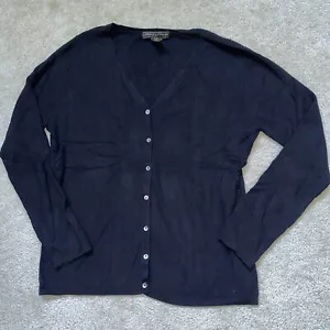 Linda Matthews Black Button Down Cardigan Sweater Size L Day And Evening Attire - Picture 1 of 9