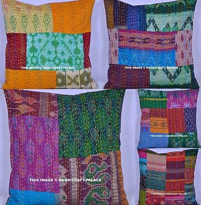 Lote al por mayor de 50 piezas funda de cojín de seda con retazos funda de almohada india decoración Foto 1 de 4