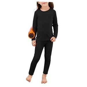 Thermal Underwear for Kids Toddler Winter Base Layer Medium (90) /2T-3T Black - Picture 1 of 6