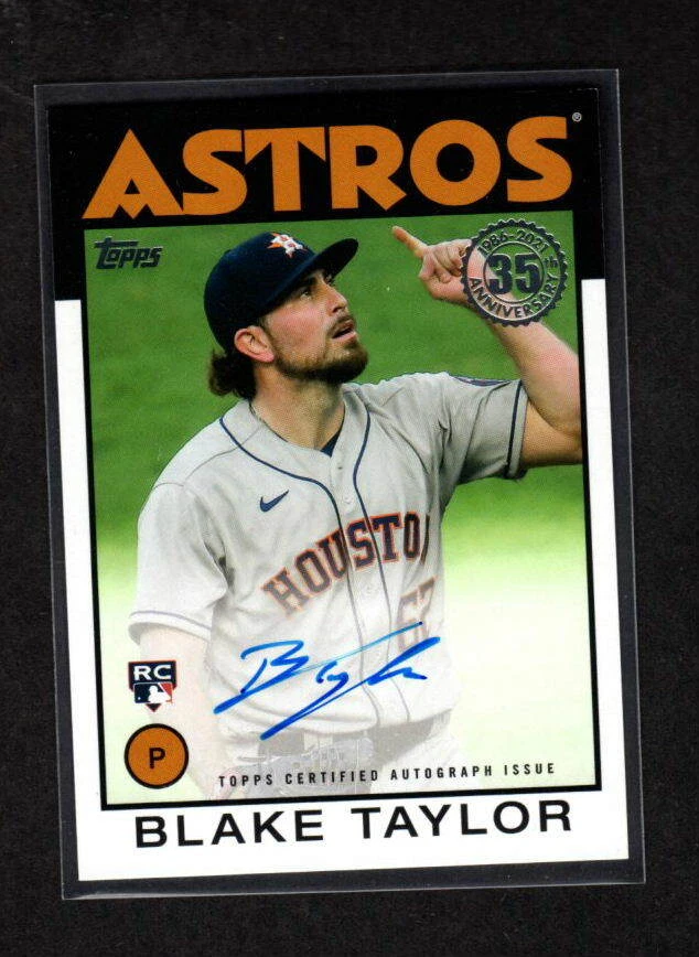 BLAKE TAYLOR 2021 TOPPS '86 TOPPS ROOKIE AUTO HOUSTON ASTROS - Image 1 of 1