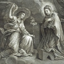 Annunziazione / Annunciazione Maria Vergine Guido Reni Incisione Originale 1828