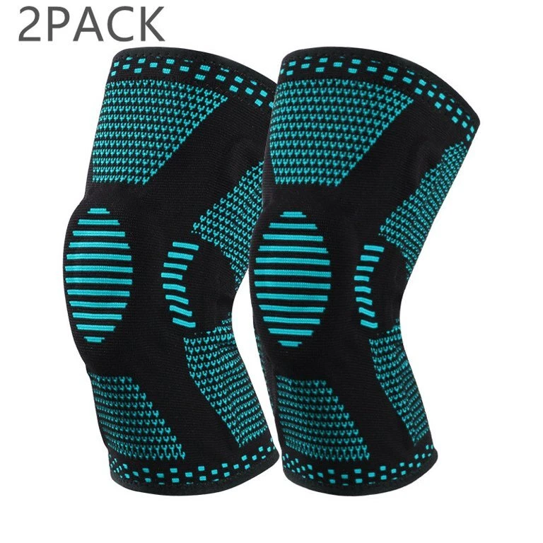 2x Knee Sleeves Copper Silver Compression Brace Support Sport Joint Injury Gel - Image 1 of 2