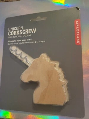 Sacacorchos Unicornio Abridor de Botellas de Vino Madera Kikkerland Neumático Bouchon Licorne Foto 1 de 2