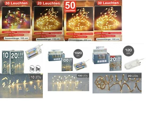 LED Mikro Lichterkette Draht 20-30-40-50-100 Leuchten warmweiß, bunt - Bild 1 von 17