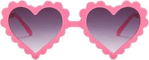 Kinder Herzförmige Sonnenbrille Halloween Weihnachten Party (rosa + grün) 2 Paar - Bild 1 von 9