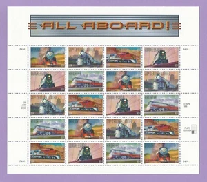 3333 - 3337  US... Famous Trains...  Never Hinged Sheet  issued year 1999 - Picture 1 of 2