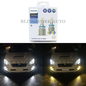 PHILIPS H8 H11 H16 WHITE & YELLOW Dual Colour CCT Switchback LED Fog Light Kit - Picture 1 of 24