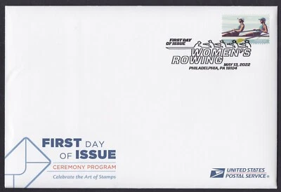 US 5696 Women's Rowing green #1 Ceremony Program FDC 2022 - Image 1 of 3