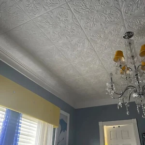 Home Decor dekorative Deckenfliesen, Schaumstoff, zum Aufkleben, 20x20, DIY, R39W WEISS - Bild 1 von 4