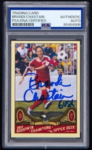 Brandi Chastain Signed 2011 Upper Deck Goodwin Champions Card #18 (PSA) Soccer - Bild 1 von 2