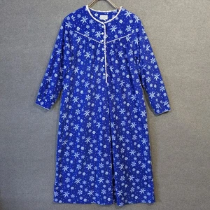 Camicia da notte Lanz Of Salzburg in pile da donna media fiocco di neve invernale morbida accogliente - Foto 1 di 15