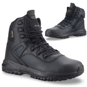 Damen Frauen Leder wasserdicht Reißverschluss Wandern Arbeit Stiefeletten Biker Stiefel Schuhe Größe - Bild 1 von 18