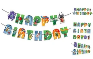 Spring Bugs Party Supplies - Happy Birthday Banner for Insect Party Decorations - Picture 1 of 7