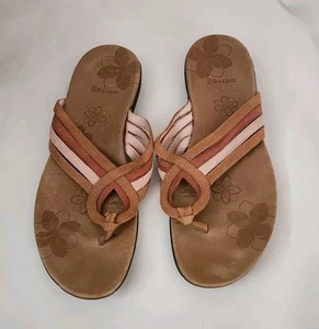 Merrell Womens size 10 brown tricolor leather Lidia thong post sandals - Picture 1 of 9