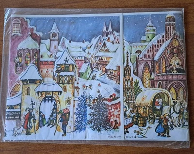VINTAGE GERMAN ADVENT CALENDAR OF A TOWN (#200)  BY STUTTGART-ROHR - Image 1 of 3