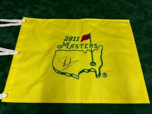 Bandera amarilla de golf Augusta Masters 2011 firmada por ganador Charl Schwartzel + certificado de autenticidad del distribuidor - Imagen 1 de 3