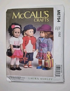 McCalls Crafts 18" Muñeca Ropa Patrón Laura Ashley M6764 Sin Cortar 2013 - Imagen 1 de 11