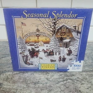 Charles Wysocki Weihnachtsgruß 1000 Puzzle komplett saisonale Pracht Hasbro - Bild 1 von 3