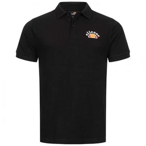 Ellesse Quale Polo Shirt Mens XL Black Cotton Breathable Summer Casual Retro New - Picture 1 of 18