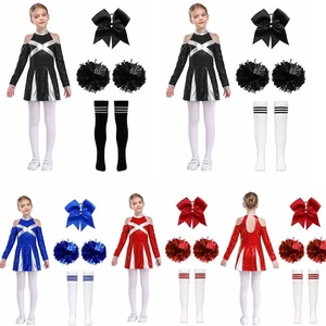 Girls Cheer Leader Party Dress Christmas Outfit Teamwear Cheerleading Halloween - Picture 1 of 51