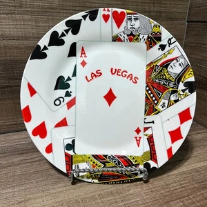 Las Vegas Souvenir Plate 8" Poker Playing Cards Ace of Diamonds - Picture 1 of 6