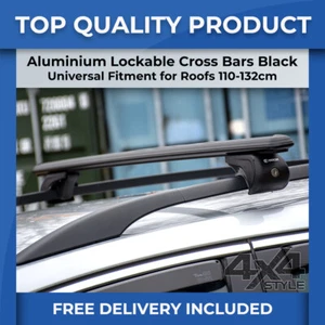 FOR LAND ROVER DISCOVERY SPORT 5D 15> BLACK ALUMINIUM UNIVERSAL ROOF CROSS BARS - Picture 1 of 12