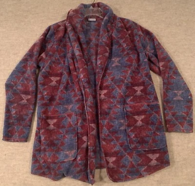 Chaqueta polar Columbia Azteca para mujer logotipo M cuello chal abierto suroeste Foto 1 de 4