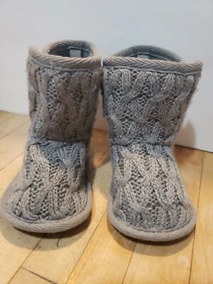 Sapatos de bebê Stepping Stones tamanho 4 cinza feminino malha e camurça vegana novo - Imagem 1 de 4