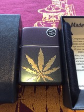 Zippo Marijuana Leaf, Iridescent Finish Lighter Cannabis Pot Weed Leaf