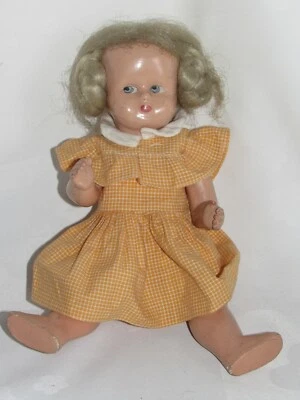 03I4 Vintage Bambola Celluloide Senza Marca 30 CM Giocattolo Antico Bambina - Immagine 1 di 3