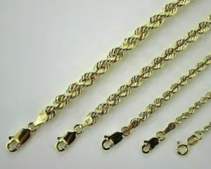 10K Gelbgold Hohlseil Twist Kette Halskette Armband 2mm-7mm 7"~9" 16"~30" - Bild 1 von 10