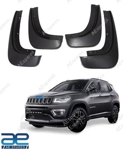 Mud Flap Set of 4 Black Suitable For Jeep Compass @US - Picture 1 of 9