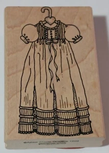 BABY DRESS Azadi Rubber Stamp 1999 Scrapbook Announcement Card making - Picture 1 of 12