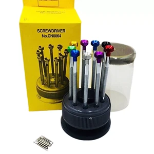 Cacciavite di precisione orologio gioielli lama piatta scanalata orologiai strumenti set 9pz - Foto 1 di 6