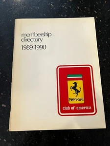 PB Book - 1989-1990 Ferrari Club Membership Directory GTO Daytona 328 308 Dino - Imagen 1 de 8