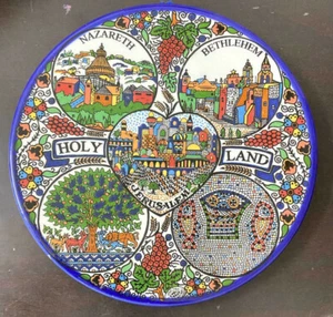New Ceramic Wall Hanging Holy Land Plate Crafts Handmade Painting Bethlehem Art - Picture 1 of 6