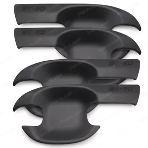 Matte Black 4Dr Bowl Insert Handle Cover For Mazda BT-50 Hi-Racer 4WD 2021 2022 - Picture 1 of 8