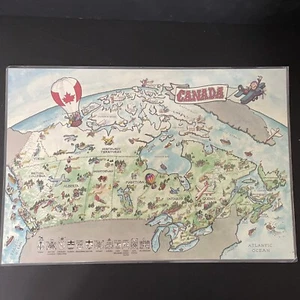 Canada Cartoon Placemat Map J. Lemieux 17.25" x 11.75" Province Geography - Picture 1 of 7