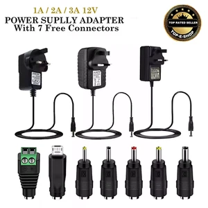 12V 1A 2A 3A Mains Transformer Charger AC/DC Adapter UK Plug Power Supply UK - Picture 1 of 10