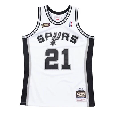 San Antonio Spurs Tim Duncan Mitchell & Ness White 1998/99 NBA Authentic Jersey - Image 1 of 4