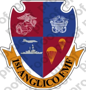 STICKER USMC UNIT   1ST ANGLICO   ooo   USMC Lisc No 20187 - Picture 1 of 1
