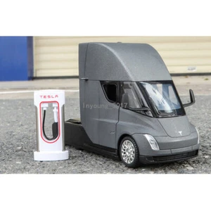1:32 Tesla Semi Truck Model Diecast Toy Cars Toys for Boys Kids Gifts Black - Picture 1 of 9