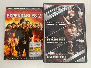 3 Rambo Movies - First Blood I, II, & III Sylvester Stallone 1 2 3 & Expendables - Imagen 1 de 8