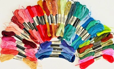 EMBROIDERY FLOSS BUNDLE OF 48 ASST COLORS - Image 1 of 4