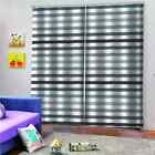Timeless White Horizontal Stripes Printing 3D Blockout Curtains Fabric Window