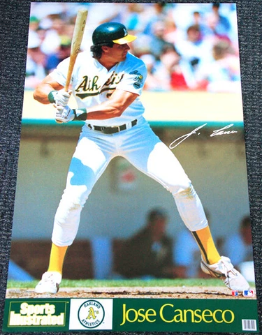 JOSE CANSECO Oakland A's Vintage 1989 Sports Illustrated SI 23x35 POSTER Cover